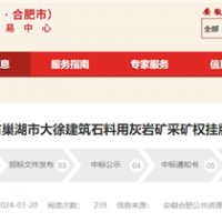 年產(chǎn)砂石980萬噸!安徽儲量超億噸大礦5億起拍